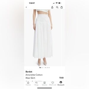 Bardot Amorette White Maxi Skirt